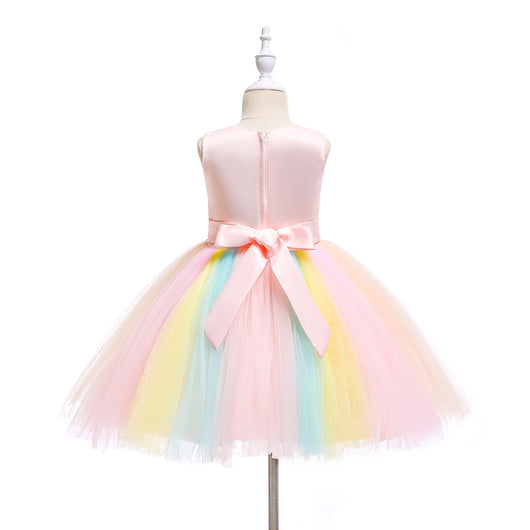 Vestido de Fiesta Infantil Colorido para Niñas - Diseño de Dama de Honor y Boda - Image 4