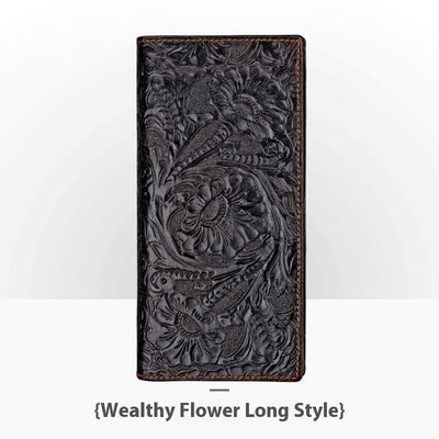 Cartera de Cuero Artesanal Grabada Retro para Hombre - Image 21