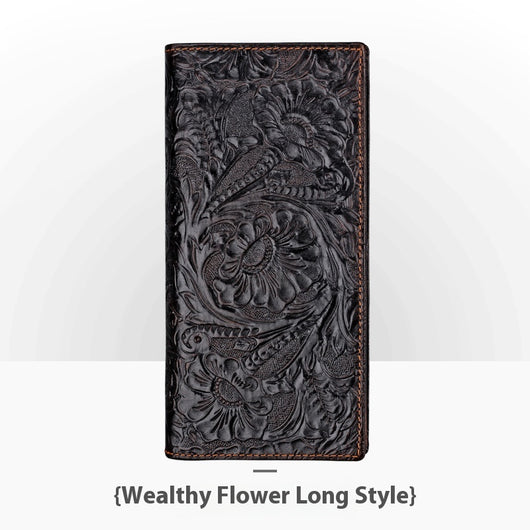 Cartera de Cuero Artesanal Grabada Retro para Hombre - Image 21