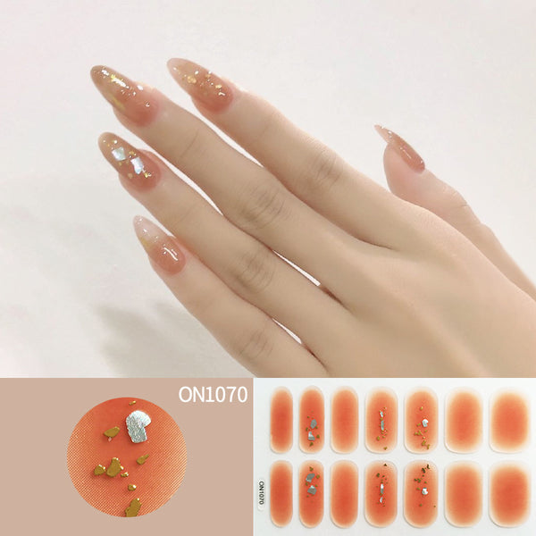 Stickers de Uñas Mariposa Floral con Efecto Láser Bronceado