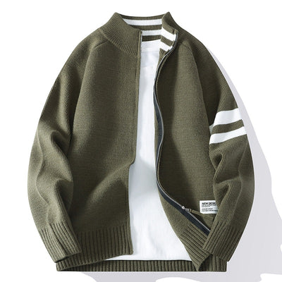 Chaqueta Térmica Tejida para Hombre con Cuello Mock y Mangas Largas - Image 6