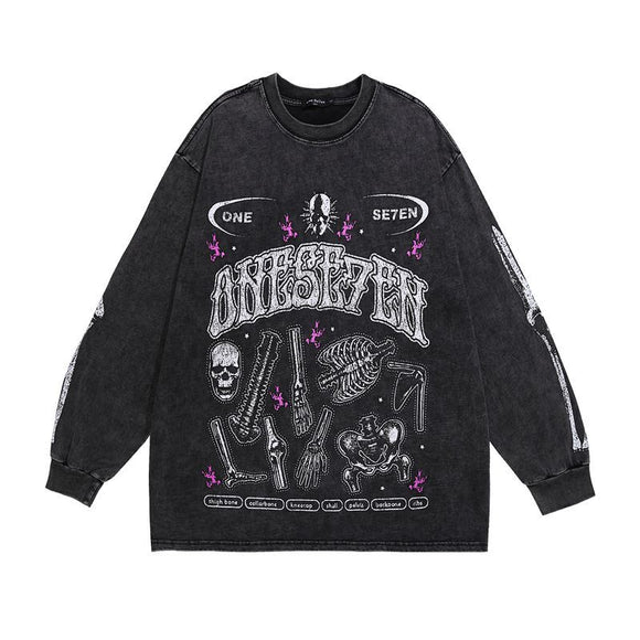 Remera Manga Larga Efecto Desgastado