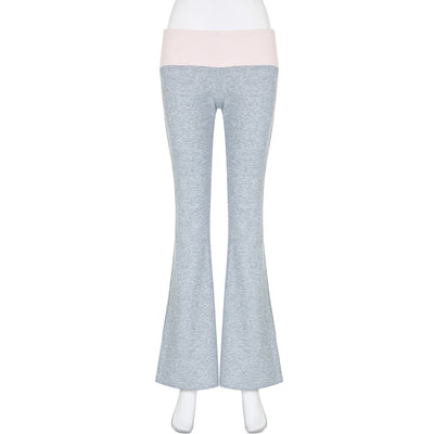 Pantalones Bootcut Cintura Baja con Combinación de Colores para Mujer - Image 14