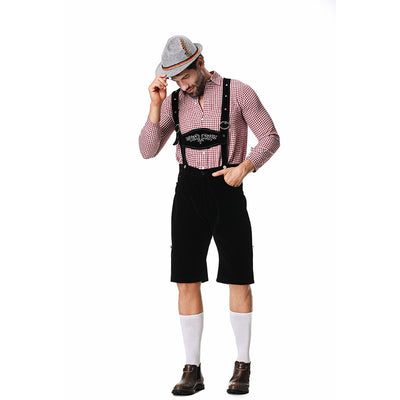 Traje Tradicional Bávaro para Festivales - Conjunto de 3 Piezas con Sombrero y Camisa Cuadriculada - Image 2