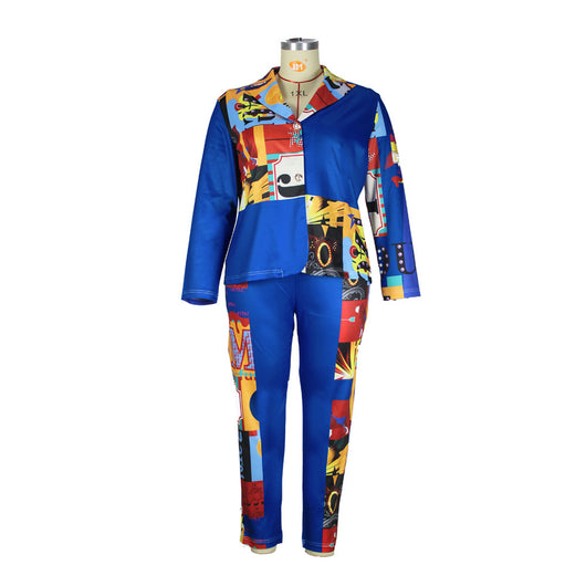 Conjunto Elegante de Camisa y Pantalón con Estampado Posicional - Image 5