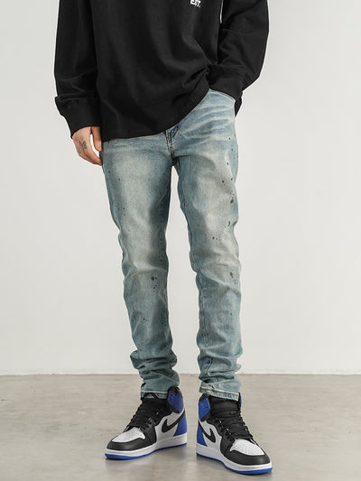 Jeans Slim Fit con Detalles de Tinta Salpicada - Image 3