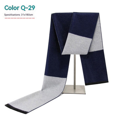 Bufanda de Invierno Rayada en Cashmira Artificial para Hombre - Image 29