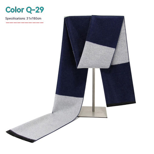 Bufanda de Invierno Rayada en Cashmira Artificial para Hombre - Image 29