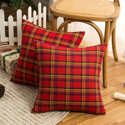Funda de Almohada Navideña Tartán para Sala de Estar - Image 6