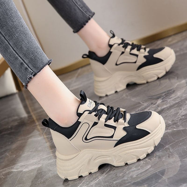 Zapatillas Dad Shoes con Plantilla Elevadora para Mujer - Suela Gruesa Otoño Primavera