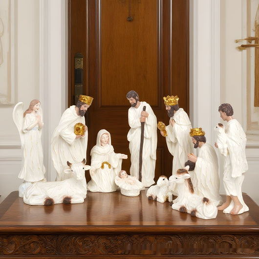Juego de 11 Adornos Navideños Religiosos en Resina - Image 4