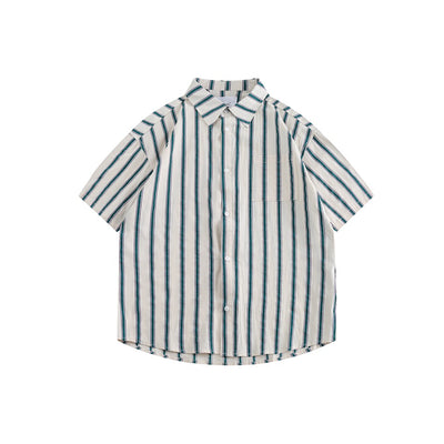 Camisa Suelta Retro Japonesa Estilo Americano Manga Corta Hombre - Image 7