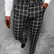 Pantalones Casuales de Cuadros para Hombre - Cintura Media Elástica