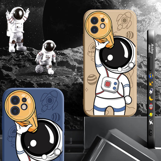 Funda Silicona Astronauta Cartoon con Planeta - Compatible Universal