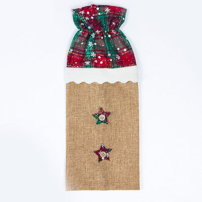 Bolsa Decorativa para Botella de Vino Navideña Roja - Image 6