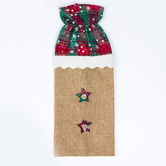Bolsa Decorativa para Botella de Vino Navideña Roja - Image 6