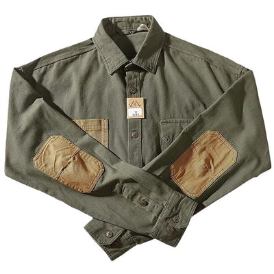 Camisa de Algodón Lavado para Hombre - Estilo Retro Casual con Mangas Largas - Image 6