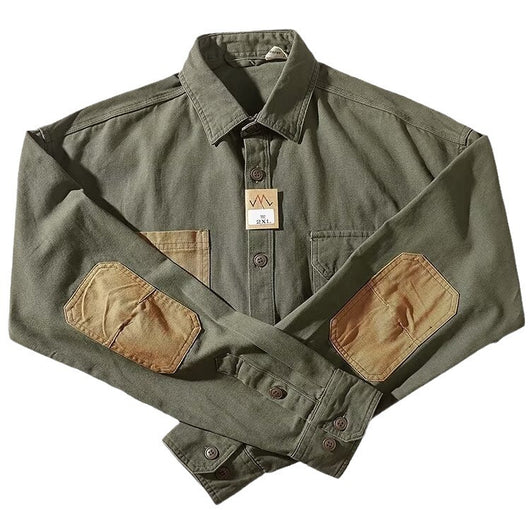 Camisa de Algodón Lavado para Hombre - Estilo Retro Casual con Mangas Largas - Image 6