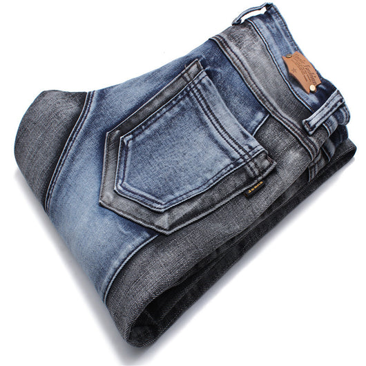 Pantalones Slim Casuales con Costura Elástica y Ajuste de Color - Image 4