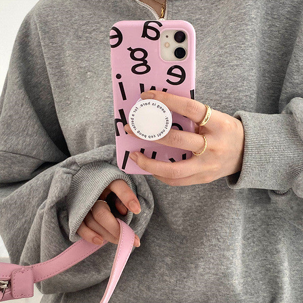 Soporte Minimalista Coreano para Funda de Celular con Letras