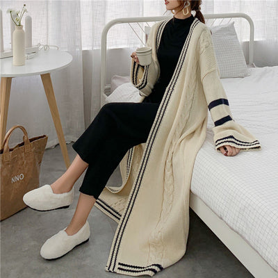 Cardigan Oversized de Punto Grueso Largo hasta la Rodilla para Mujer - Image 3