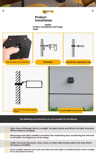 Lámpara Solar LED para Pared Exterior - Iluminación Inteligente para Jardín - Image 16