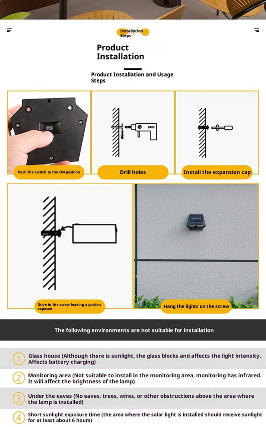 Lámpara Solar LED para Pared Exterior - Iluminación Inteligente para Jardín - Image 16