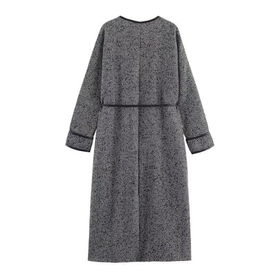 Abrigo Midi Elegante Estilo Británico con Diseño de Cintura de Encaje - Image 2