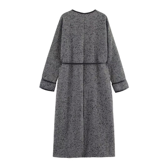 Abrigo Midi Elegante Estilo Británico con Diseño de Cintura de Encaje - Image 2