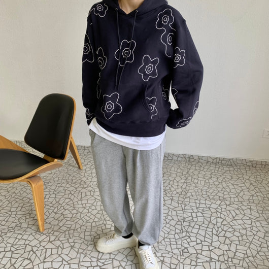 Sudadera con Capucha Bordado Floral para Parejas - Image 7