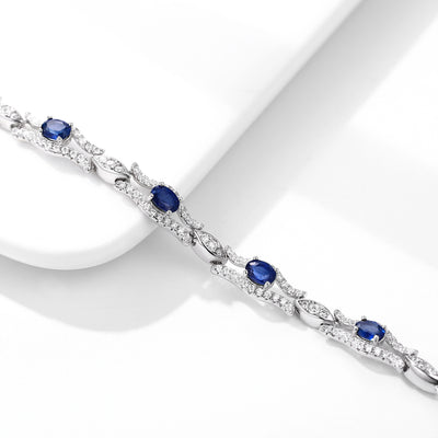 Pulsera de Zafiro Natural Mujer Plata S925 - Joyería de Diseño Premium Original - Image 3