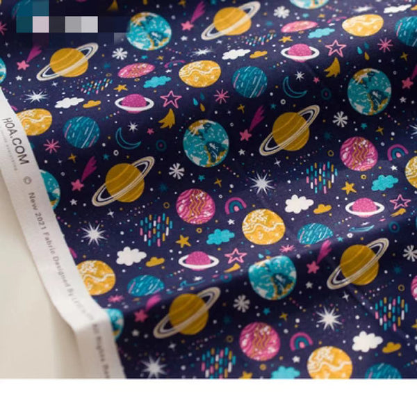 Tela de Algodón Estampada Digitalmente con Diseño Patchwork Universo Artístico Cielo Estrellado - Image 3