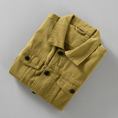 Chaqueta Camisa Denim Retro Francesa Casual para Hombre - Image 12