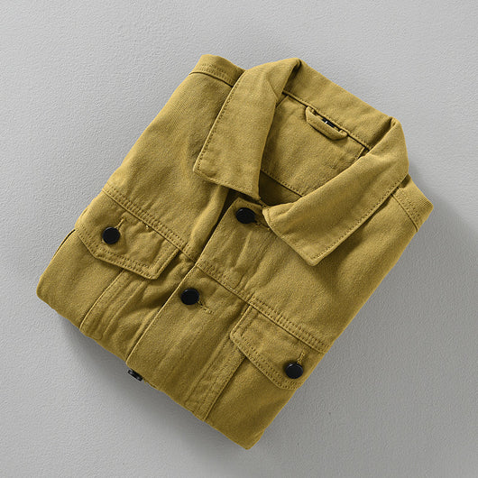 Chaqueta Camisa Denim Retro Francesa Casual para Hombre - Image 12