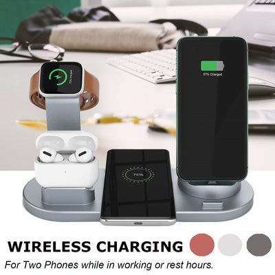 Base de Carga Inalámbrica 3 en 1 para Reloj Inteligente, Teléfono y Auriculares - Image 8
