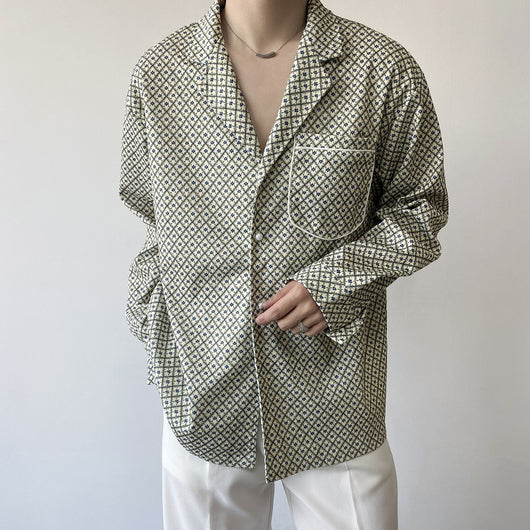 Camisa Cuello Cubano Estilo Coreano Corte Maduro