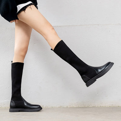 Botas de Punto Elástico para Mujer - Estilo Influencer Versátil - Image 3