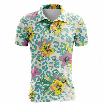 Polo de Golf Estampado Manga Corta para Hombre - Comodidad de Verano - Image 14