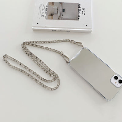 Funda Espejo Chapada para Teléfono con Pulsera y Cordón - Image 5