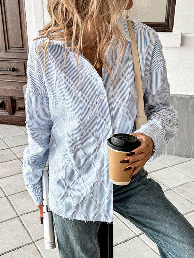 Cardigan a Rayas Azul y Blanco para Mujer - Image 11