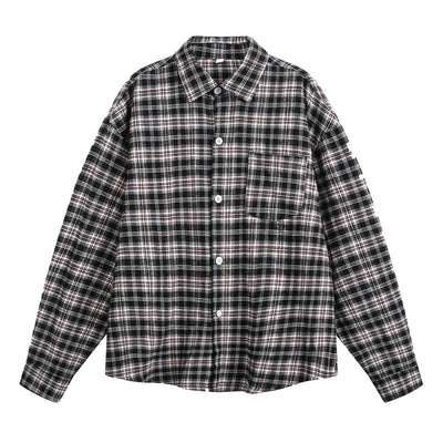 Camisa de Cuadros Retro Bloques de Color para Hombre - Image 6