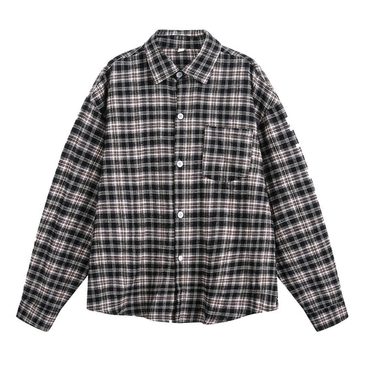Camisa de Cuadros Retro Bloques de Color para Hombre - Image 6