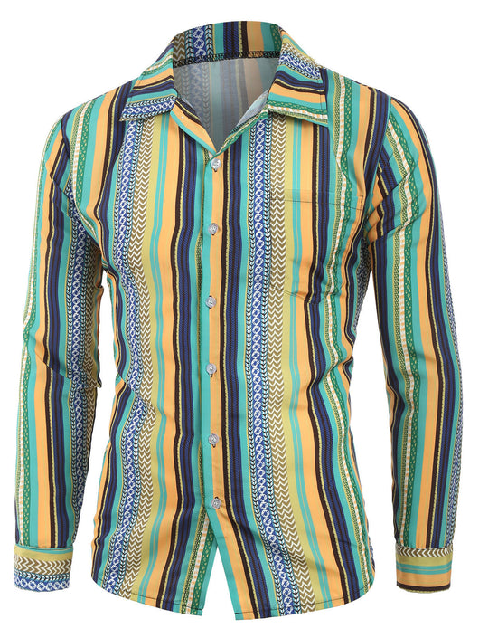 Camisa de Manga Larga con Estampado Digital - Casual y Versátil - Image 7