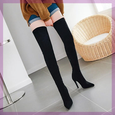 Botas Rojas Altas con Caña Elástica para Mujer - Image 11
