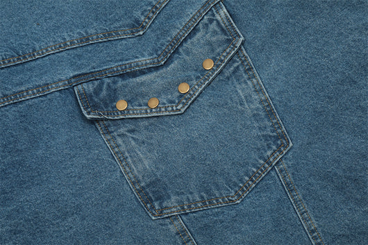 Chaqueta Denim Vintage Punk Lavado Desgastado Unisex - Image 10