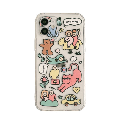 Funda Transparente para Celular con Gato Divertido - TPU Creativo - Image 10