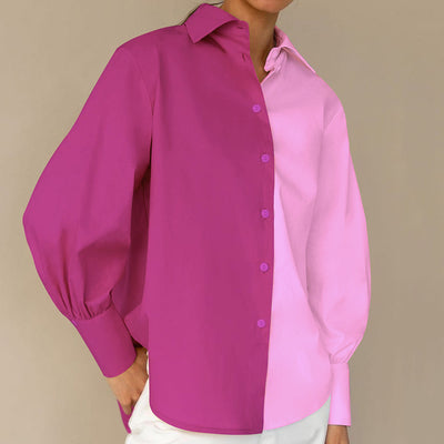 Blusa Casual de Contraste para Mujer con Diseño Minimalista - Image 9