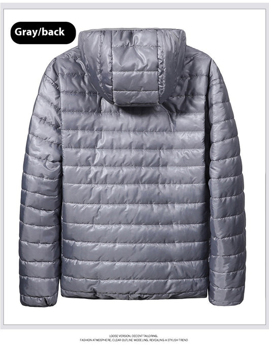 Chaqueta Acolchada Ligera con Capucha para Hombre - Abrigo Casual Cálido - Image 23