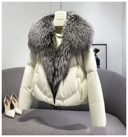 Chaqueta Corta de Plumón de Pato Blanco Premium - Image 24
