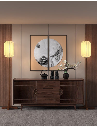 Lámpara de Piso Estilo Chino para Sala de Té Zen - Image 13